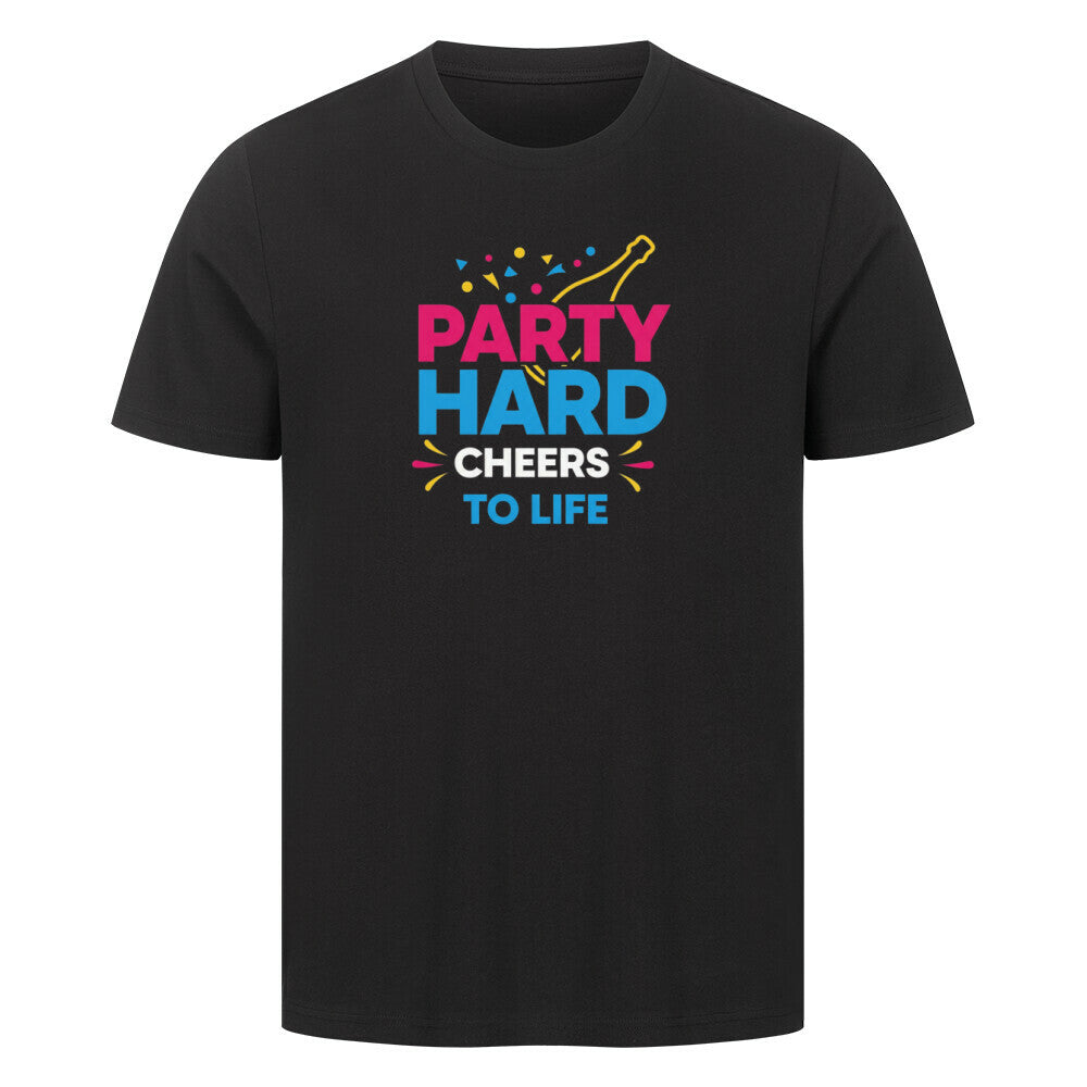 „Cheers to Life Premium T-Shirt, lustiges Party Shirt für Männer und Frauen, bequemes Baumwollshirt, Geschenkidee, HigherBlanks Design, FiestaVida“