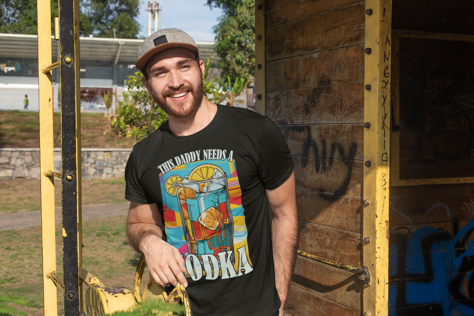 Daddy Needs a Vodka Premium T-Shirt mit humorvollem Spruch – lustiges Shirt für Papas und Vodka-Fans