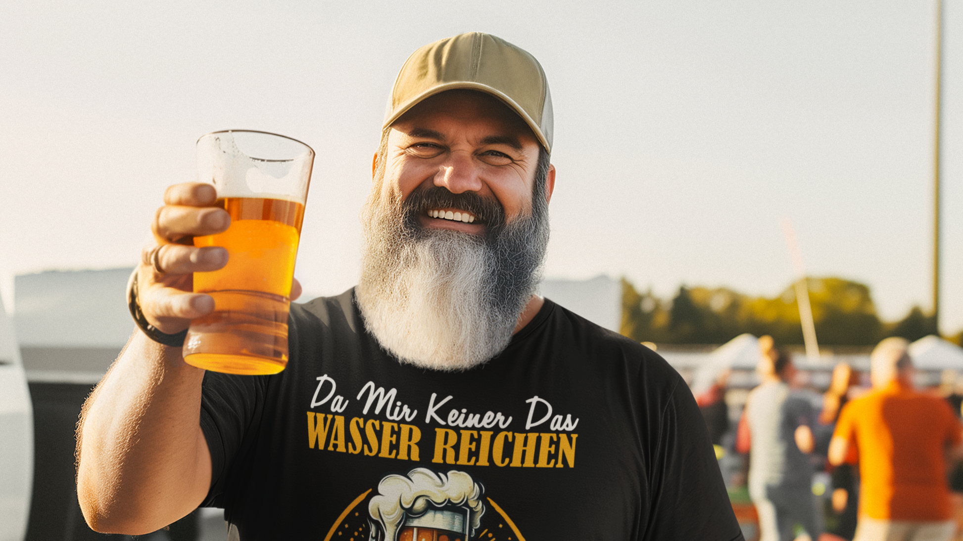 Reicht mir mein Bier T-Shirt mit lustigem Spruch – perfektes Party Shirt für Bierliebhaber